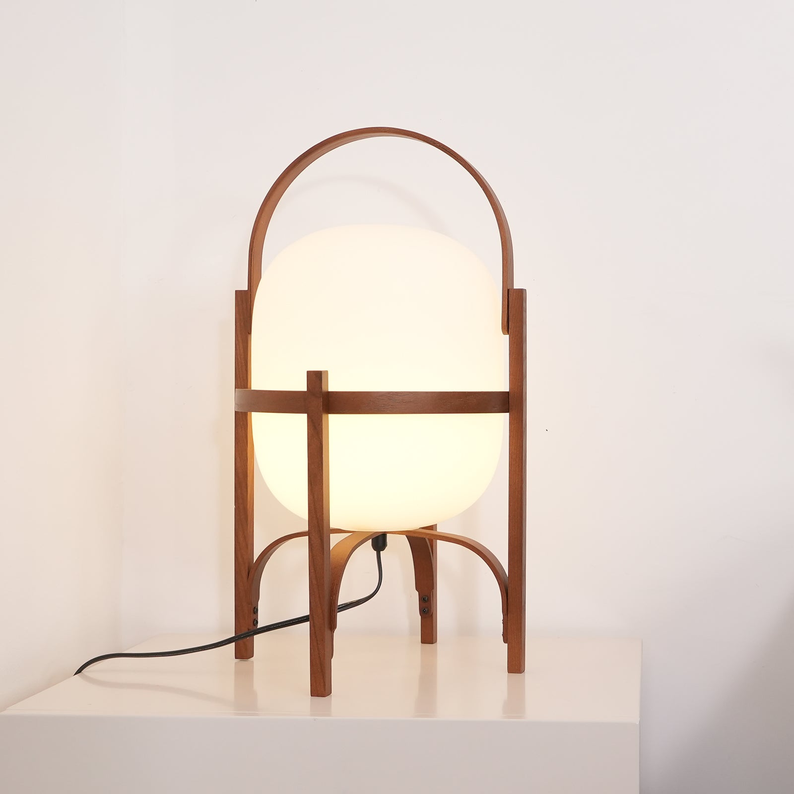 Faron Lantern Wood Table Lamp