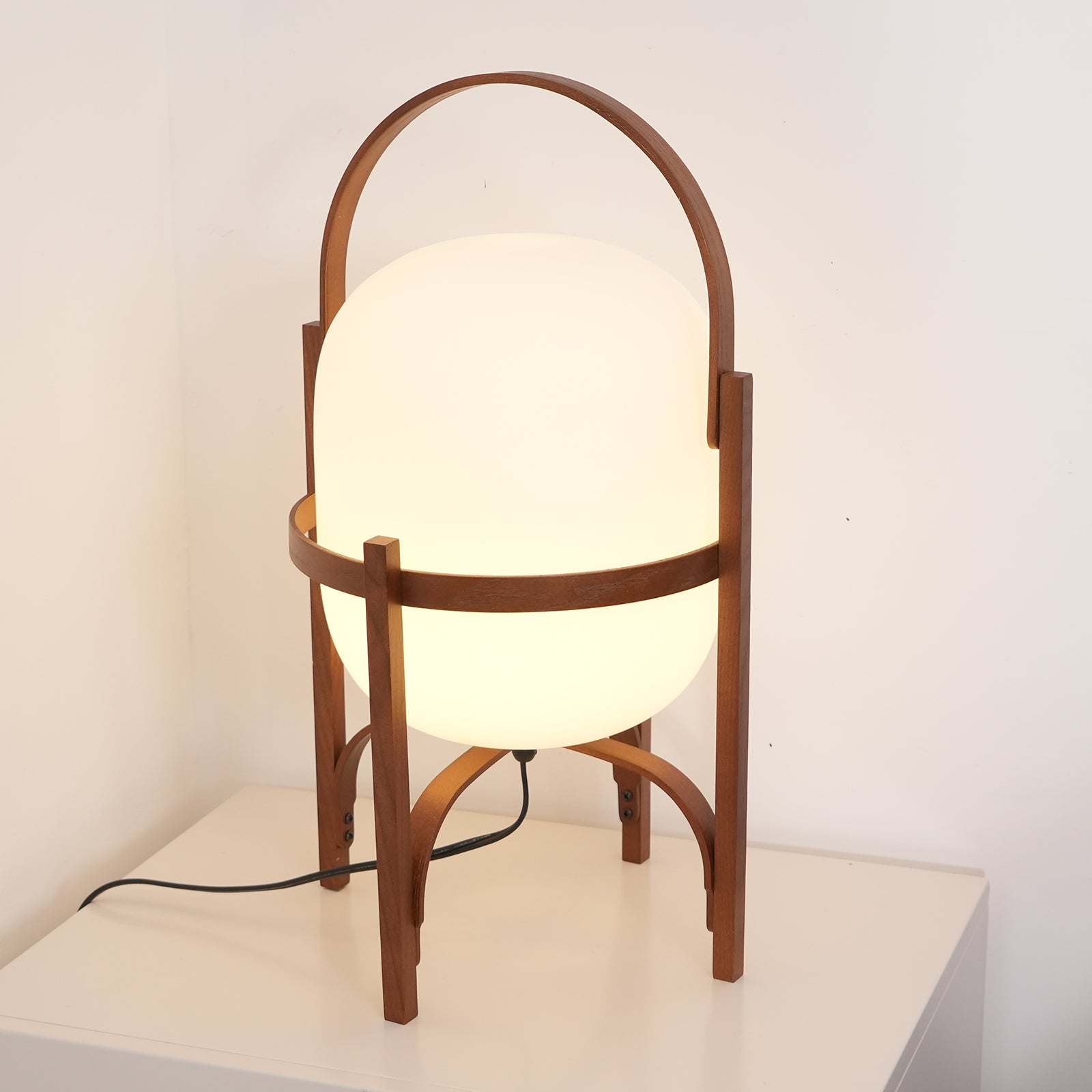 Faron Lantern Wood Table Lamp