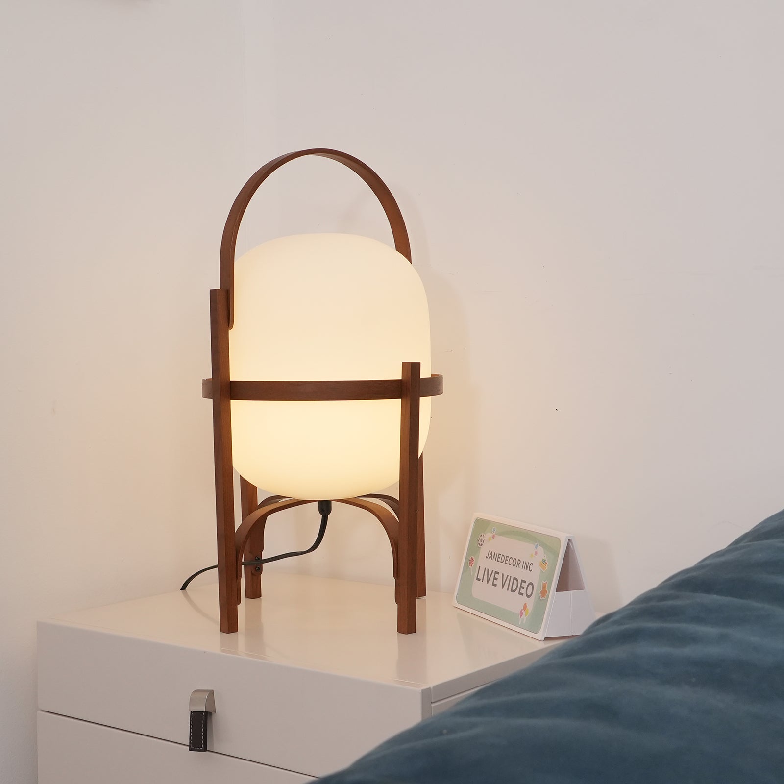 Faron Lantern Wood Table Lamp
