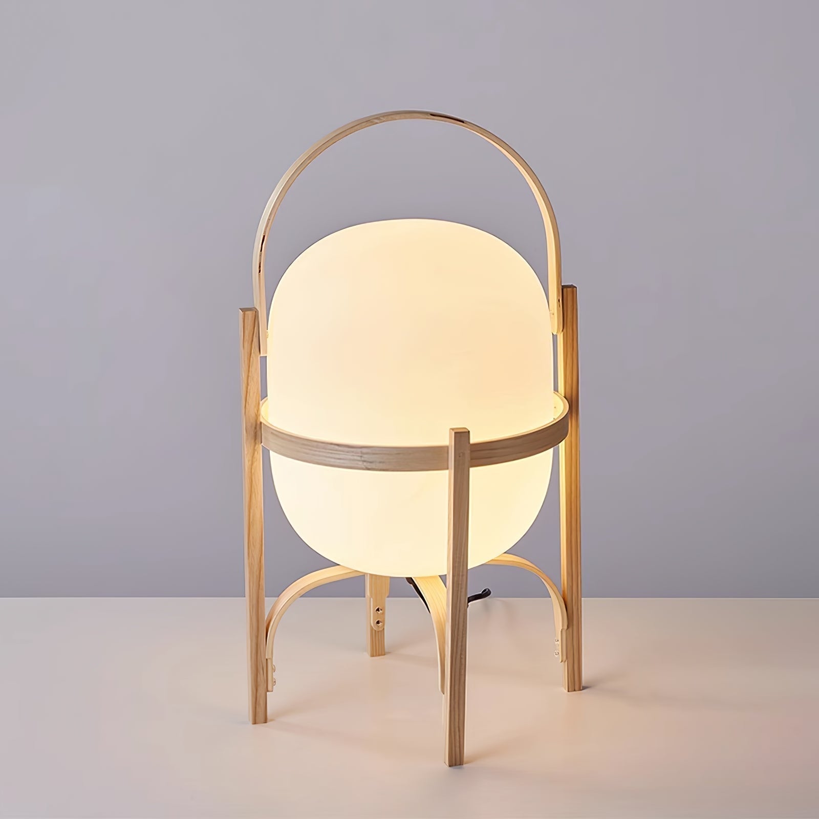 Faron Lantern Wood Table Lamp