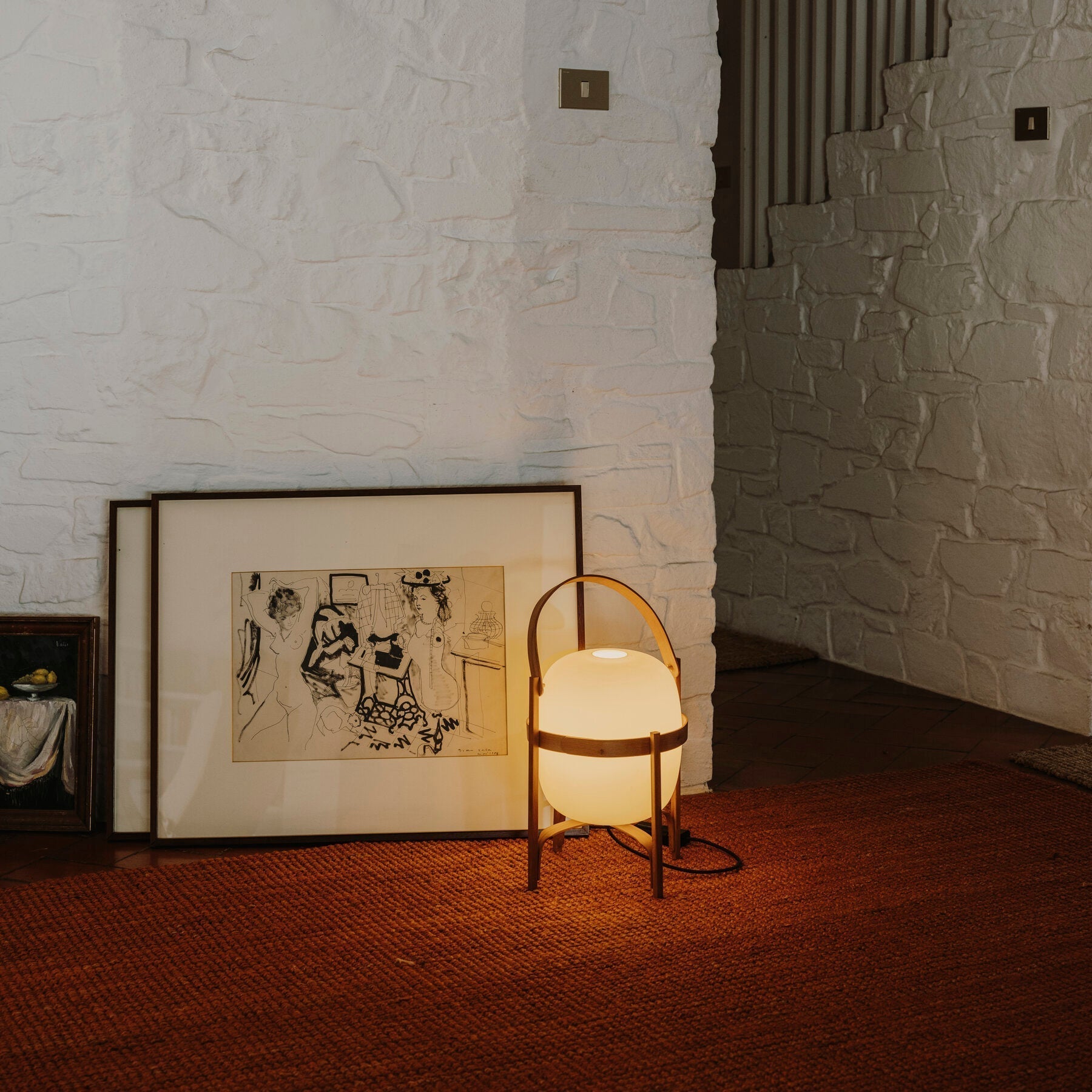 Faron Lantern Wood Table Lamp