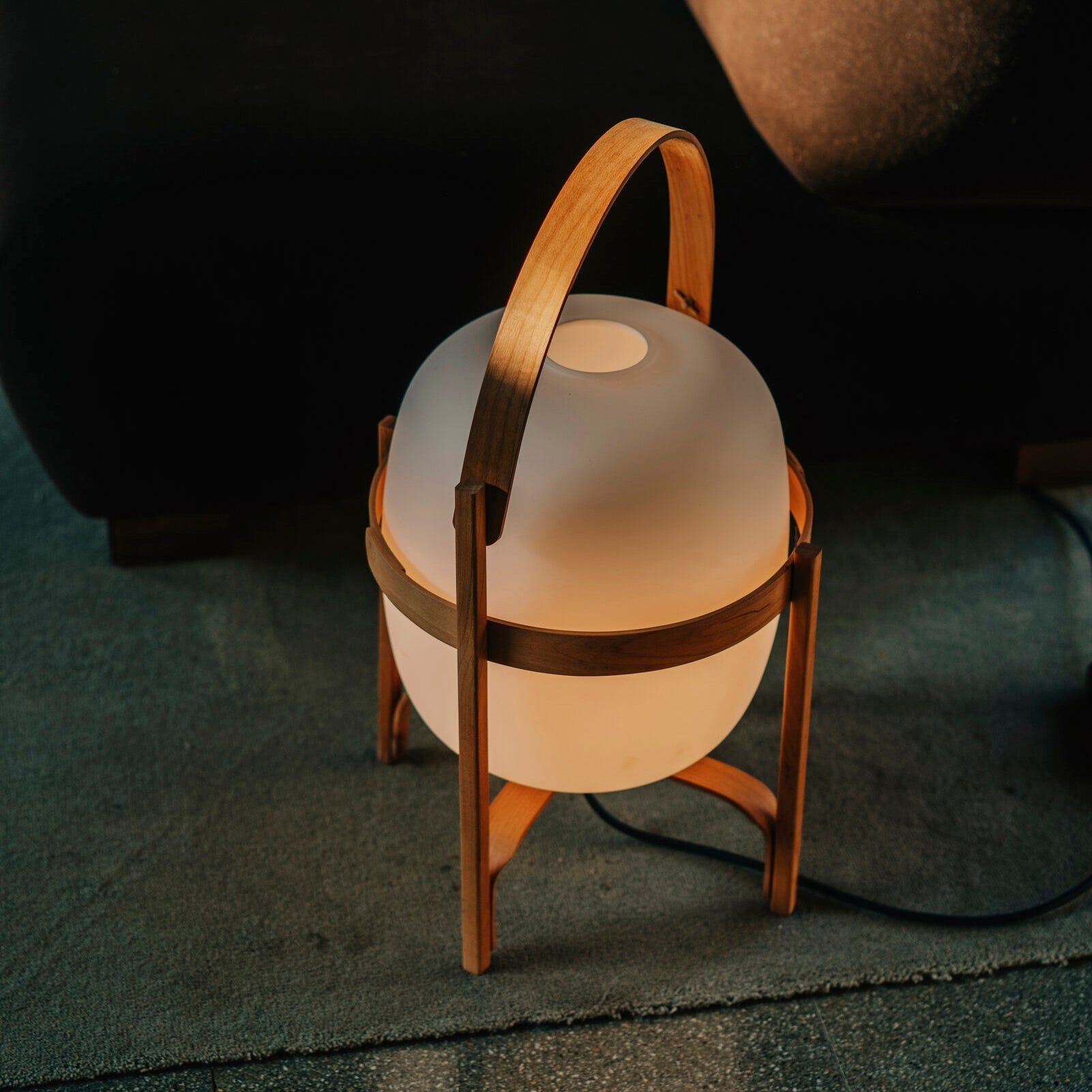 Faron Lantern Wood Table Lamp