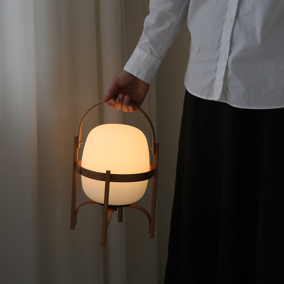 Faron Lantern Wood Table Lamp