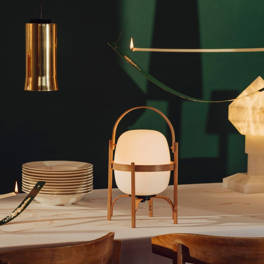 Faron Lantern Wood Table Lamp