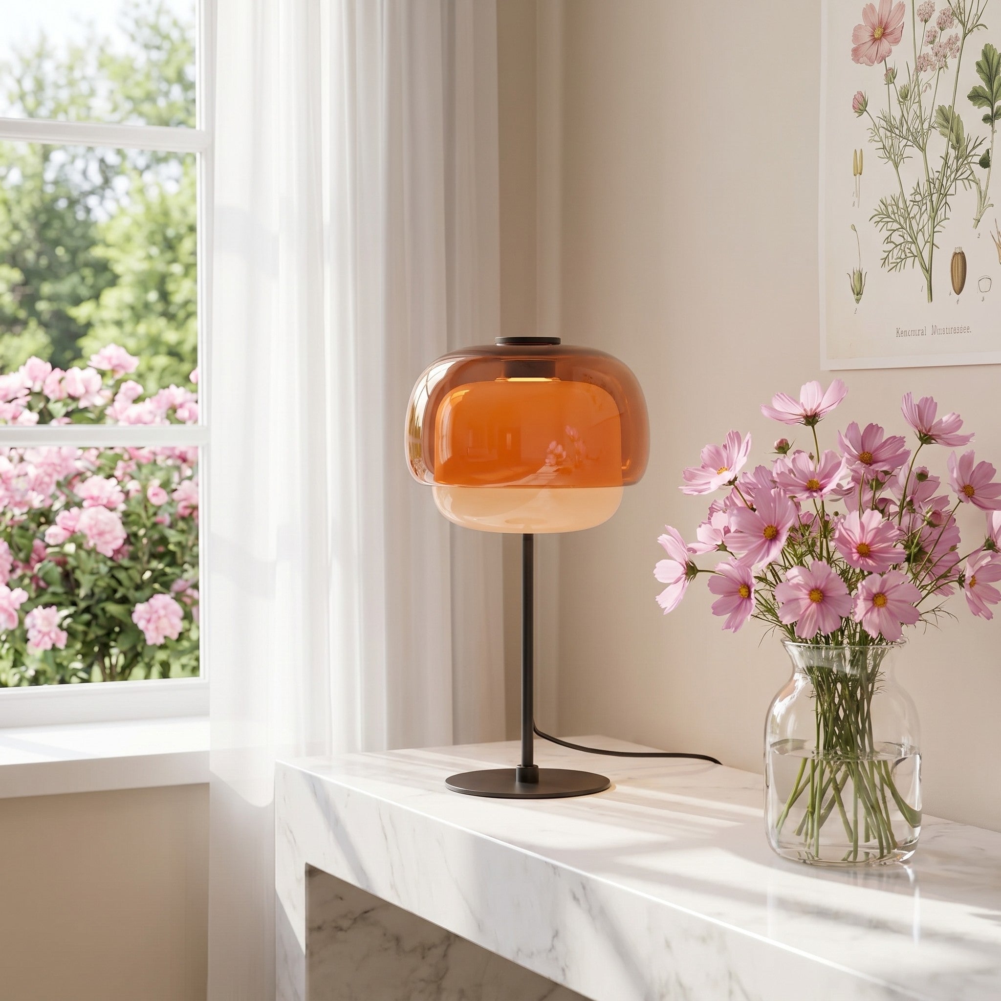 Arco Double Dome Glass Table Lamp