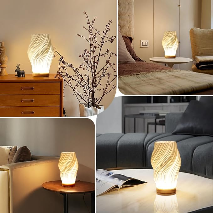 Elara Sculpted Wave Table Lamp
