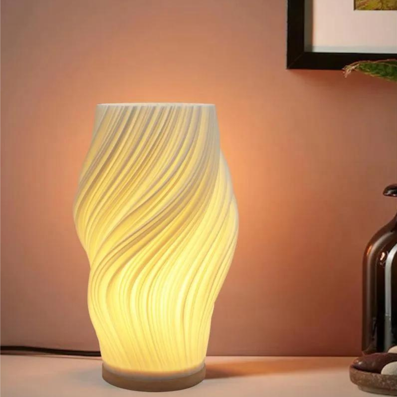 Elara Sculpted Wave Table Lamp