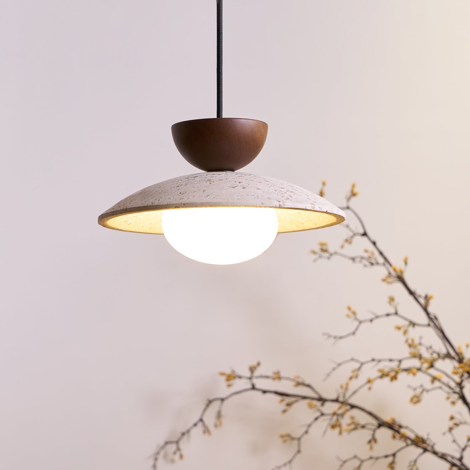 Aveny Travertine Glass Pendant Light