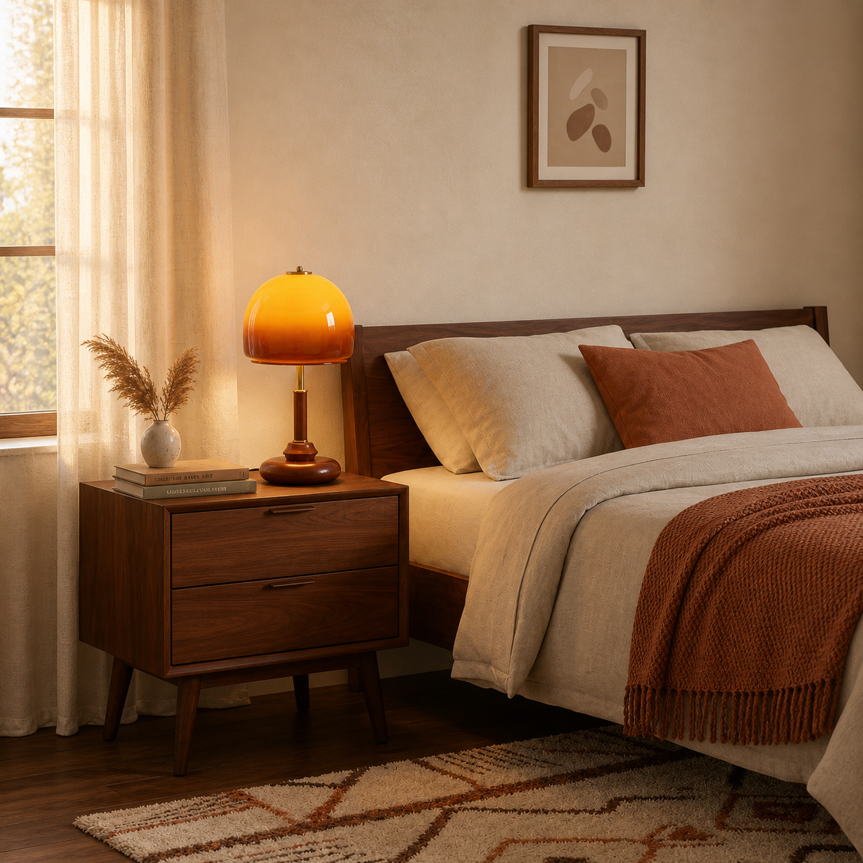Amelo Amber Dome Table Lamp