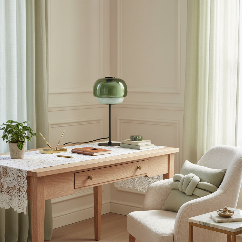 Arco Double Dome Glass Table Lamp