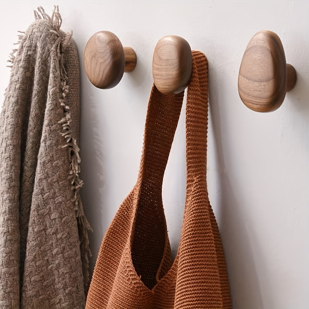 Brior Oak Pebble Wall Hooks