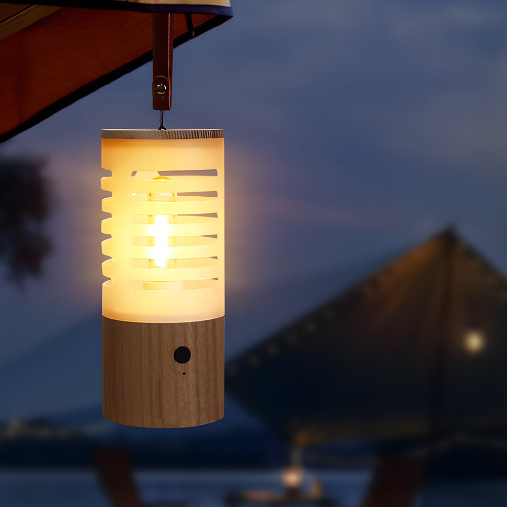 Liora Wood Hanging Camping Lantern